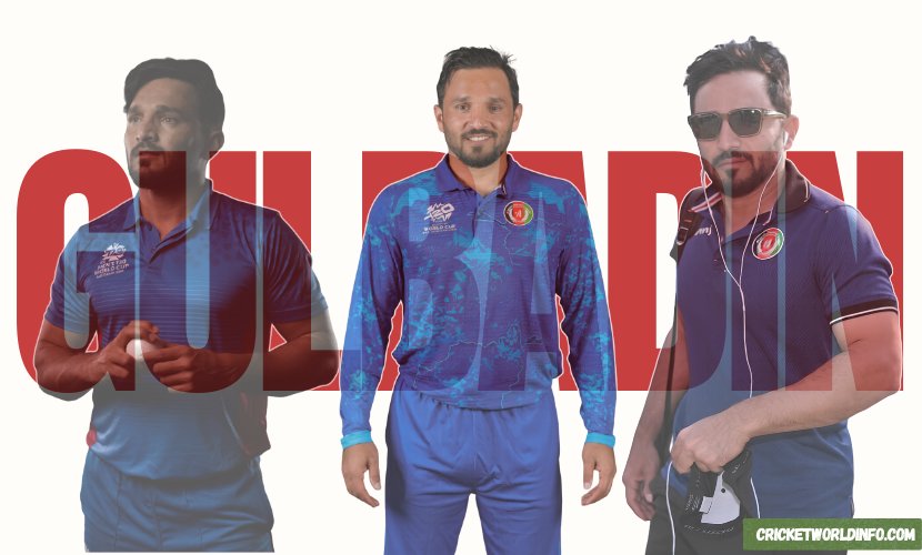 Gulbadin Naib Afghanistan cricket team all-rounder in multiple team jerseys.