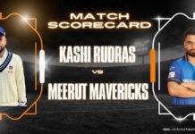 Kashi Rudras vs Meerut Mavericks Match Scorecard: UP T20 League 2025 Match 12 Kashi Rudras vs Meerut Mavericks Match Scorecard